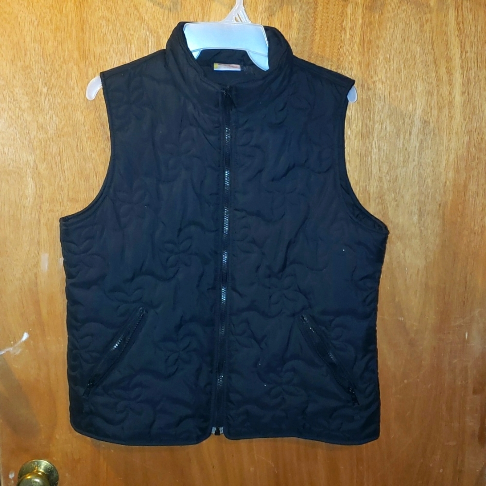 Hanna Anderson quilted vest, black, medium
